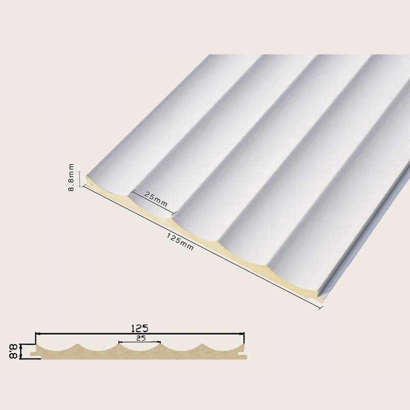 125 ٹھوس ریسیسڈ 5-گرڈ فلوٹڈ وال پینل